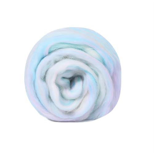 MRVAKDYDI Trockenfilzwolle, Spinnwolle Ball Roving Wollfaser for Nadelfilzmaterial DIY Handwerk Wolle 80g 1pc Multicolor(Type10) von MRVAKDYDI