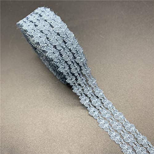 MRVAKDYDI Unelastische Stickerei-Spitzenborte, Besticktes Spitzenband aus Polyester, 25 mm Breite, 4,5 m, Mehrfarbig(Grey) von MRVAKDYDI