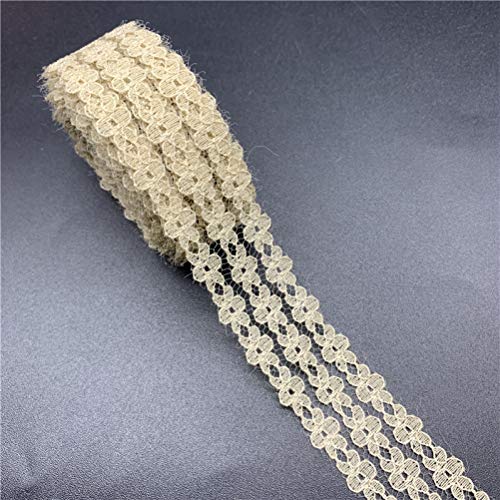 MRVAKDYDI Unelastische Stickerei-Spitzenborte, Besticktes Spitzenband aus Polyester, 25 mm Breite, 4,5 m, Mehrfarbig(Khaki) von MRVAKDYDI