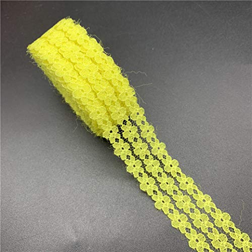 MRVAKDYDI Unelastische Stickerei-Spitzenborte, Besticktes Spitzenband aus Polyester, 25 mm Breite, 4,5 m, Mehrfarbig(Yellow) von MRVAKDYDI