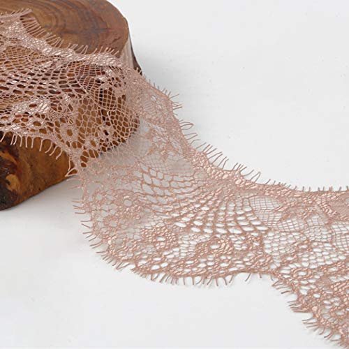 MRVAKDYDI Unelastische Stickerei-Spitzenborte, Blumen bestickte Netz-Spitzenbesatzbänder, Mehrfarbig, 9,5 cm, 3 Yards, DIY, handgefertigt, Nähen(Pink) von MRVAKDYDI