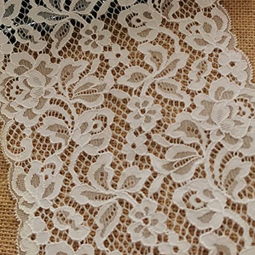MRVAKDYDI Unelastische Stickerei-Spitzenborte, Gewellter Rand, ausgehöhlte Florale Spitzenborte, Mehrfarbig, 17,8 cm x 1 Meter(White) von MRVAKDYDI