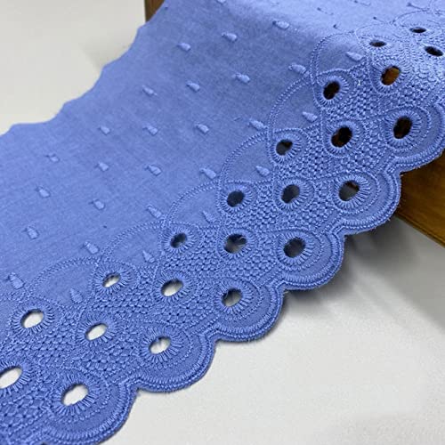 MRVAKDYDI Unelastische Stickerei-Spitzenborte, Mehrfarbiger Spitzenbesatz aus Baumwolle, 1 Yard x 5,9 Zoll(Blue) von MRVAKDYDI