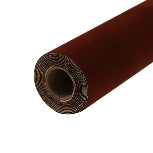 MRVAKDYDI Weicher Samtstoff mit Selbstklebender Rückseite, Beflockte Stoffrolle Multicolor 50x148cm for DIY und Schmuck(15 Dark Brown) von MRVAKDYDI