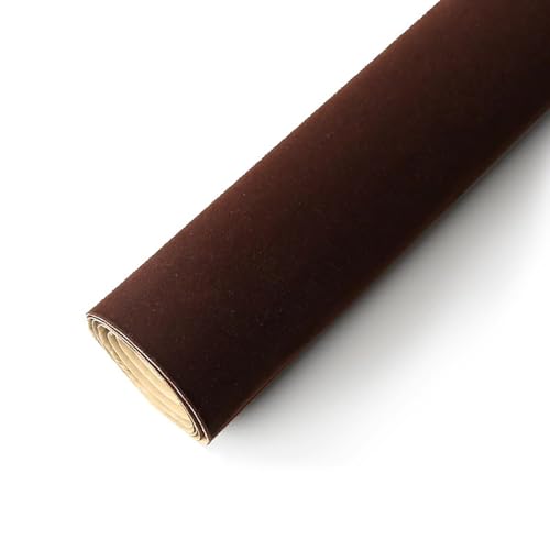 MRVAKDYDI Weicher Samtstoff mit Selbstklebender Rückseite, Beflockter Stoff for Schmuckschubladen-Regaleinlage, 50 cm x 150 cm, Mehrfarbig(Coffee,2pcs) von MRVAKDYDI