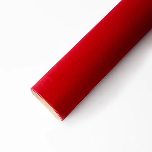 MRVAKDYDI Weicher Samtstoff mit Selbstklebender Rückseite, Beflockter Stoff for Schmuckschubladen-Regaleinlage, 50 cm x 150 cm, Mehrfarbig(Red,2pcs) von MRVAKDYDI