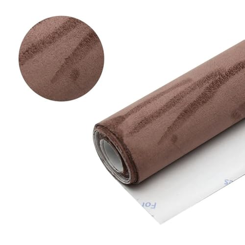 MRVAKDYDI Weicher Samtstoff mit Selbstklebender Rückseite, DIY Selbstklebende Samt Wildleder Stoff Liner Rolle Multicolor Mehrere Größen(Dark Brown,20cm x 30cm) von MRVAKDYDI