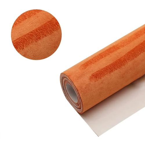 MRVAKDYDI Weicher Samtstoff mit Selbstklebender Rückseite, DIY Selbstklebende Samt Wildleder Stoff Liner Rolle Multicolor Mehrere Größen(Orange,30cm x 149cm) von MRVAKDYDI