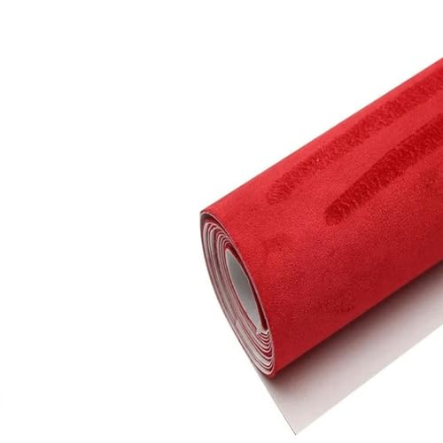 MRVAKDYDI Weicher Samtstoff mit Selbstklebender Rückseite, DIY Selbstklebende Samt Wildleder Stoff Liner Rolle Multicolor Mehrere Größen(Red,50cm x 149cm) von MRVAKDYDI