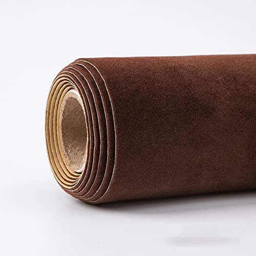MRVAKDYDI Weicher Samtstoff mit Selbstklebender Rückseite, Flockstoff Stück 50x150cm Multicolor for Schubladeneinlage Basteln DIY(Light Brown) von MRVAKDYDI