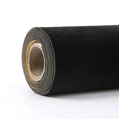 MRVAKDYDI Weicher Samtstoff mit Selbstklebender Rückseite, Samtiger, Selbstklebender Beflockungsstoff, 45 cm Breite x (1–20) m, Mehrfarbig(Black,45cm x 10m) von MRVAKDYDI