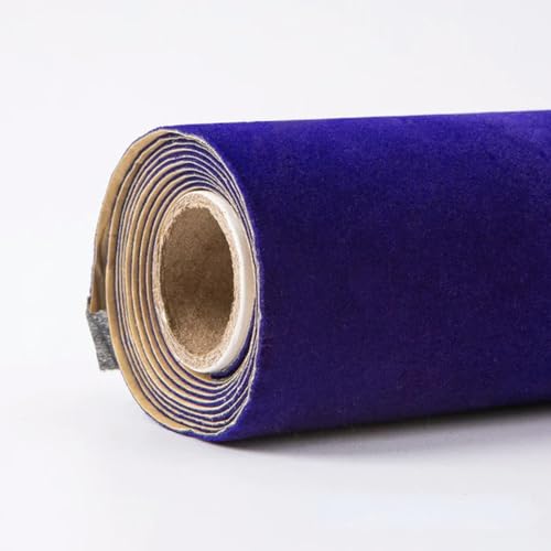 MRVAKDYDI Weicher Samtstoff mit Selbstklebender Rückseite, Samtiger, Selbstklebender Beflockungsstoff, 45 cm Breite x (1–20) m, Mehrfarbig(Blue,45cm x 6m) von MRVAKDYDI