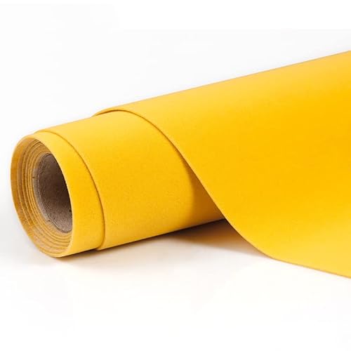MRVAKDYDI Weicher Samtstoff mit Selbstklebender Rückseite, Samtstoff Multicolor 50x148cm for Basteln und Futtern(13 Yellow) von MRVAKDYDI