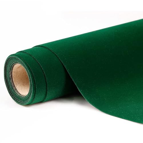 MRVAKDYDI Weicher Samtstoff mit Selbstklebender Rückseite, Samtstoff Multicolor 50x148cm for Basteln und Futtern(14 Dark Green) von MRVAKDYDI