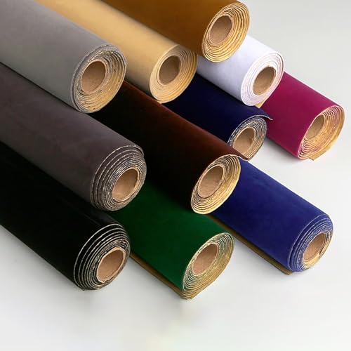 MRVAKDYDI Weicher Samtstoff mit Selbstklebender Rückseite, Schubladeneinlage aus Filz, Mehrfarbig, for Bastelarbeiten, Schmuckschatulle(Coffee) von MRVAKDYDI