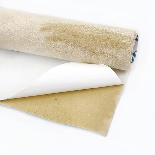 MRVAKDYDI Weicher Samtstoff mit Selbstklebender Rückseite, Selbstklebender Stoff aus synthetischem Wildleder, 0,8 mm, 20 x 30 cm, 1 Stück, Mehrfarbig, for Heimwerker(Beige) von MRVAKDYDI