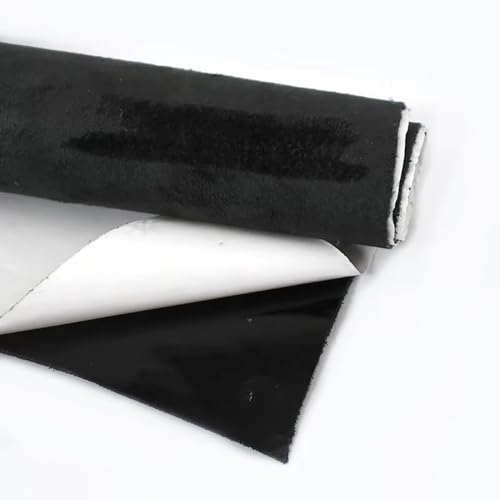 MRVAKDYDI Weicher Samtstoff mit Selbstklebender Rückseite, Selbstklebender Stoff aus synthetischem Wildleder, 0,8 mm, 20 x 30 cm, 1 Stück, Mehrfarbig, for Heimwerker(Black) von MRVAKDYDI
