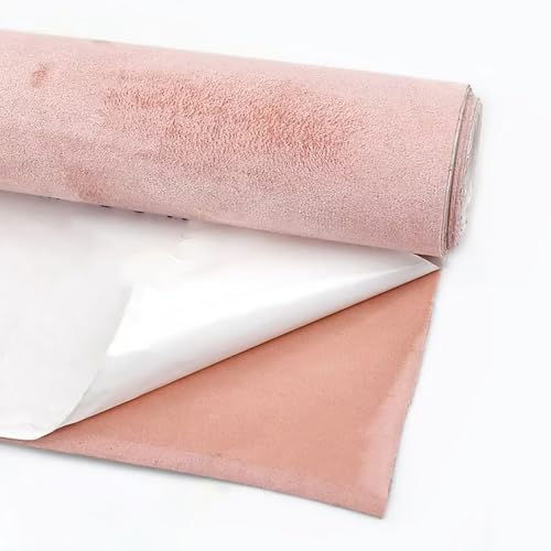 MRVAKDYDI Weicher Samtstoff mit Selbstklebender Rückseite, Selbstklebender Stoff aus synthetischem Wildleder, 0,8 mm, 20 x 30 cm, 1 Stück, Mehrfarbig, for Heimwerker(Pink) von MRVAKDYDI