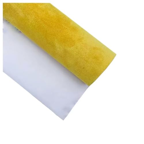 MRVAKDYDI Weicher Samtstoff mit Selbstklebender Rückseite, Selbstklebender Stoff aus synthetischem Wildleder, 0,8 mm, 20 x 30 cm, 1 Stück, Mehrfarbig, for Heimwerker(Yellow) von MRVAKDYDI