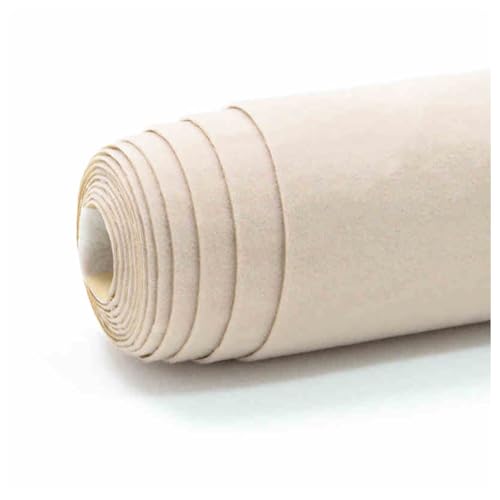 MRVAKDYDI Weicher Samtstoff mit Selbstklebender Rückseite, Selbstklebender beflockter Stoff, Samtfilz, Beige, 45 cm x (30 – 1000) cm(45cm x 500cm) von MRVAKDYDI