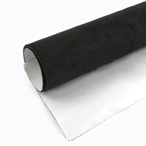 MRVAKDYDI Weicher Samtstoff mit Selbstklebender Rückseite, Selbstklebender synthetischer Wildlederstoff 20x70cm Mehrfarbig(Blacksilvery) von MRVAKDYDI
