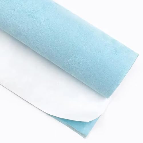 MRVAKDYDI Weicher Samtstoff mit Selbstklebender Rückseite, Selbstklebender synthetischer Wildlederstoff 20x70cm Mehrfarbig(Lightblue) von MRVAKDYDI