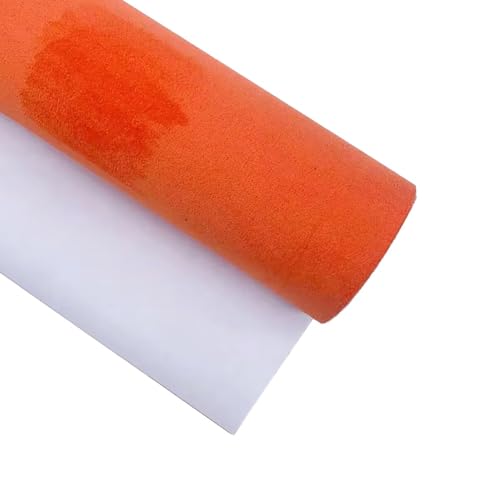 MRVAKDYDI Weicher Samtstoff mit Selbstklebender Rückseite, Selbstklebender synthetischer Wildlederstoff 20x70cm Mehrfarbig(Orange) von MRVAKDYDI