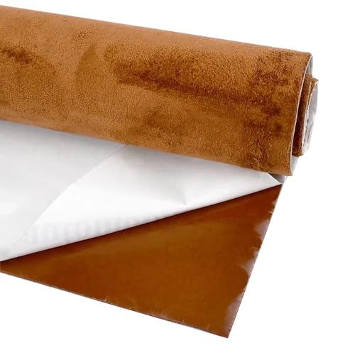 MRVAKDYDI Weicher Samtstoff mit Selbstklebender Rückseite, Selbstklebender synthetischer Wildlederstoff 20x70cm Mehrfarbig(Yellowbrown) von MRVAKDYDI