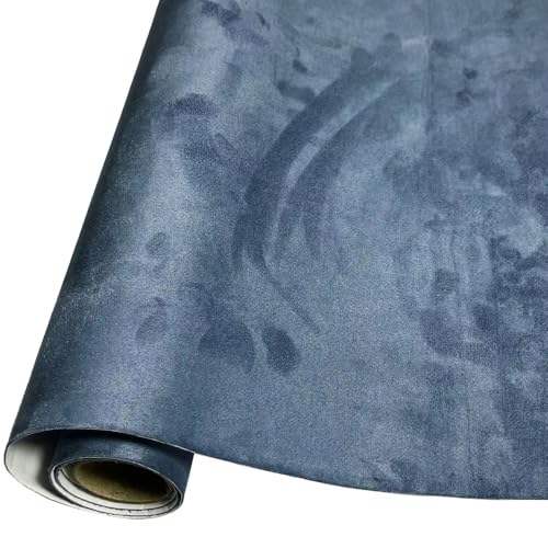 MRVAKDYDI Weicher Samtstoff mit Selbstklebender Rückseite, Stoff, 50 cm x 500 cm, Mehrfarbig, for DIY-Autohimmel, Möbel, Schmuckschatulle(Sky Blue) von MRVAKDYDI