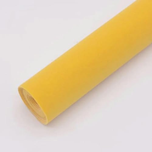 MRVAKDYDI Weicher Samtstoff mit Selbstklebender Rückseite, Stoff Kunstleder Samt 50x150cm & 100x150cm Multicolor(Yellow,100X150cm) von MRVAKDYDI