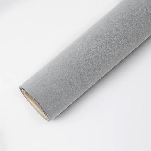 MRVAKDYDI Weicher Samtstoff mit Selbstklebender Rückseite, Stoff Samtstoff Mehrfarbig Mehrere Größen Packung mit 1 Rolle(Grey,45cm x 30cm) von MRVAKDYDI