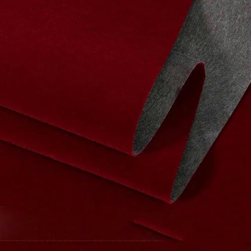 MRVAKDYDI Weicher Samtstoff mit Selbstklebender Rückseite, for Schmuck, Möbel, Schubladen, DIY-Bastelarbeiten, Mehrfarbig, mehrere Größen(13 Wine Red,50cmx50cm) von MRVAKDYDI