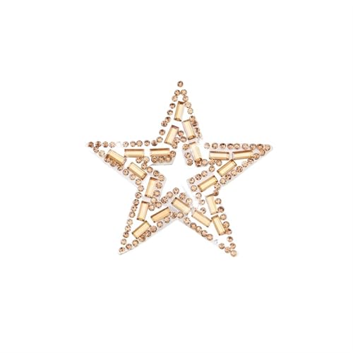 Strass Applique Perlen Patches, For Aufbügeln von Kleidung, DIY-Haarspangen-Dekoration(Champagne,2PCS-SELF ADHESIVE) von MRVAKDYDI