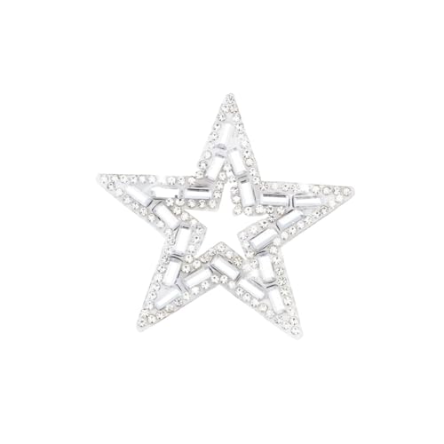 Strass Applique Perlen Patches, For Aufbügeln von Kleidung, DIY-Haarspangen-Dekoration(Silver,3PCS-HOT MELT ADHESIVE) von MRVAKDYDI