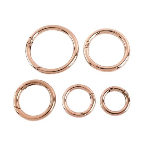 elliptische Feder O-Ring, 20 Stück Metall-Feder-O-Ring-Schnallen for Tasche, Handtasche, Gürtelband, Schnalle, Schlüsselanhänger, Schnappverschluss, Haken, DIY-Leder-Accessoires(Rosegold,50mm) von MRVAKDYDI