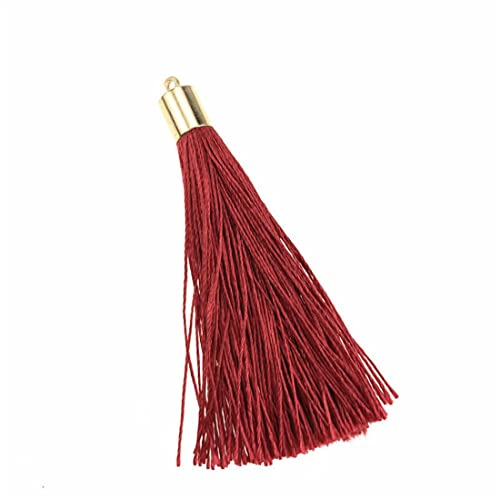 100 Stück 6,3 cm Polyester-Quasten mit goldfarbenen Kunststoffrohr-Endkappen, Mala-Quasten-Set für Ohrringe, Halsketten, Schmuckherstellung, Schlüsselanhänger, Tasche, Charms, dekorative Akzente 100 Stück 6,3 cm Polyester-Quasten mit goldfarbenen Kunststoffrohr-Endkappen, Mala-Quasten-Set für Ohrringe, Halsketten, Schmuckherstellung, Schlüsselanhänger, Tasche, Charms, dekorative Akzente von MSCFTFB