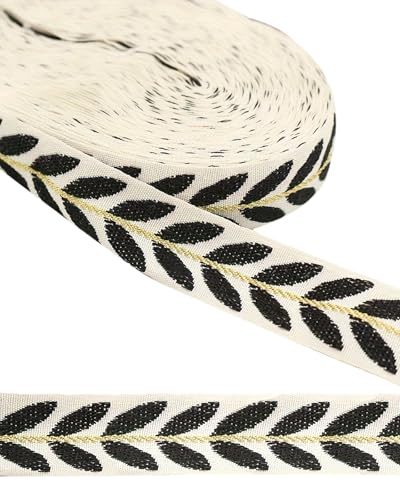 MSCFTFB 20 Meter Blattband zum Verpacken von Geschenken, 2,5 cm Band für Blumenstrauß, Stoffbesatz, Stickerei, Jacquard-Band für Haarschleifen, Basteln, Weihnachten, Valentinstag, Hochzeitsdekoration MSCFTFB 20 Meter Blattband zum Verpacken von Geschenken, 2,5 cm Band für Blumenstrauß, Stoffbesatz, Stickerei, Jacquard-Band für Haarschleifen, Basteln, Weihnachten, Valentinstag, Hochzeitsdekoration von MSCFTFB