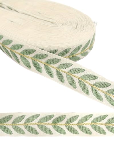 MSCFTFB 20 Meter Blattband zum Verpacken von Geschenken, 2,5 cm Band für Blumenstrauß, Stoffbesatz, Stickerei, Jacquard-Band für Haarschleifen, Basteln, Weihnachten, Valentinstag, Hochzeitsdekoration MSCFTFB 20 Meter Blattband zum Verpacken von Geschenken, 2,5 cm Band für Blumenstrauß, Stoffbesatz, Stickerei, Jacquard-Band für Haarschleifen, Basteln, Weihnachten, Valentinstag, Hochzeitsdekoration von MSCFTFB