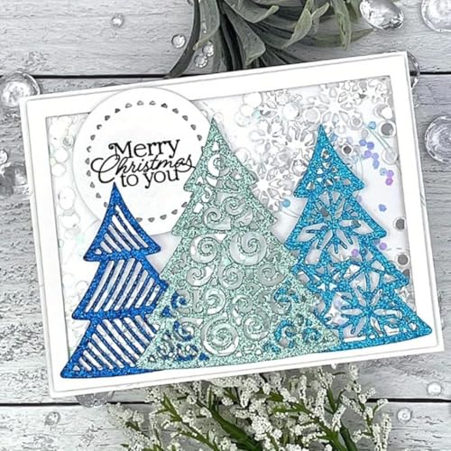 MSCHEFAY 3D-Stanzformen für Kartenherstellung, Metall-Stanzformen, Scrapbooking, Kunst, DIY, Papierhandwerk, Prägung für Party, Hochzeit, Album, Dekoration (Weihnachtsbaum-Set, 14,3 x 9,1 cm) von MSCHEFAY