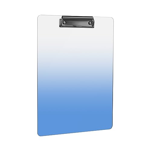 MSDADA 1 Stück Schreibmappe Mit Metalklemme, Acryl Transparent Monochromer Farbverlauf Klemmbrett Schreibblock A4 hoch Klemmbrettmappe Besprechungsordner(Königsblau) von MSDADA