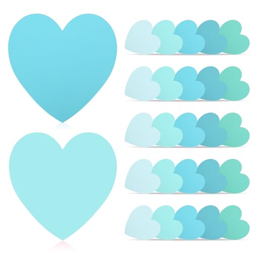 150 Stück herzförmige Notizkarten, flach, blau, 7,6 x 7,6 cm, farbige Karteikarten, hübsche Notizkarten, blanko, Tanzkarten, leere Schreibwarenkarten, kleine Papierkarten für Schule, Lernen, Büro, 150 Stück herzförmige Notizkarten, flach, blau, 7,6 x 7,6 cm, farbige Karteikarten, hübsche Notizkarten, blanko, Tanzkarten, leere Schreibwarenkarten, kleine Papierkarten für Schule, Lernen, Büro, von MSHUNKEJI