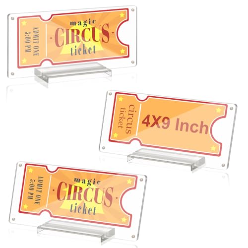 3 Stück Acryl-Ticket-Stummelhalter mit Sockel, 10,2 x 22,9 cm, durchsichtig, Ticket-Organizer, doppelseitiger Ticketschutz zum Präsentieren und Schützen von Filmen, Konzerten, Shows, Spieltickets 3 Stück Acryl-Ticket-Stummelhalter mit Sockel, 10,2 x 22,9 cm, durchsichtig, Ticket-Organizer, doppelseitiger Ticketschutz zum Präsentieren und Schützen von Filmen, Konzerten, Shows, Spieltickets von MSHUNKEJI