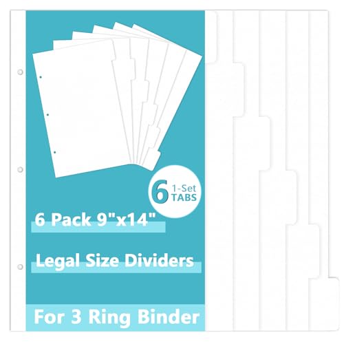 6 Blatt 22,9 x 35,6 cm Rechtsgröße Registerkarten 3 Ringbuch Legal Size Binder Trennblätter Weiß Rechtliche Registerkarten Registerkarten Rechtliche Ausstellungs-Trennblätter 6 Akten-Trennblätter mit 6 Blatt 22,9 x 35,6 cm Rechtsgröße Registerkarten 3 Ringbuch Legal Size Binder Trennblätter Weiß Rechtliche Registerkarten Registerkarten Rechtliche Ausstellungs-Trennblätter 6 Akten-Trennblätter mit von MSHUNKEJI
