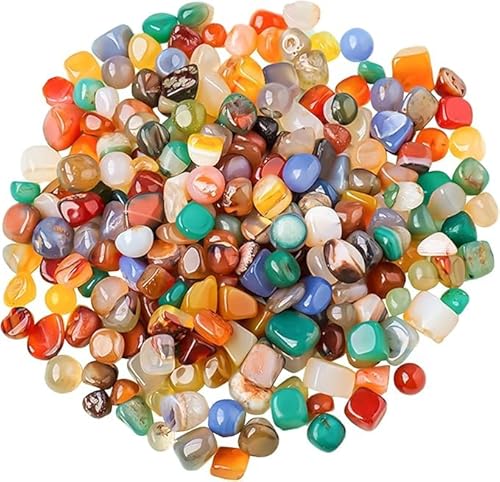 MSIHEY 500g bunte Rollsteine, bunte Halbedelsteine ​​für Kinder, Schatzsuchspiele für Kinder, kleine Schmucksteine ​​zur Dekoration, Edelsteinspiele, verwendbar für die Heimdekoration von MSIHEY