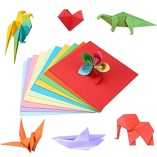 Bunte 20x20 cm Origami-Papier: 100 Blatt in 10 Farben für Handwerk und DIY Quadratisches Origamipapier von MSLSOZ