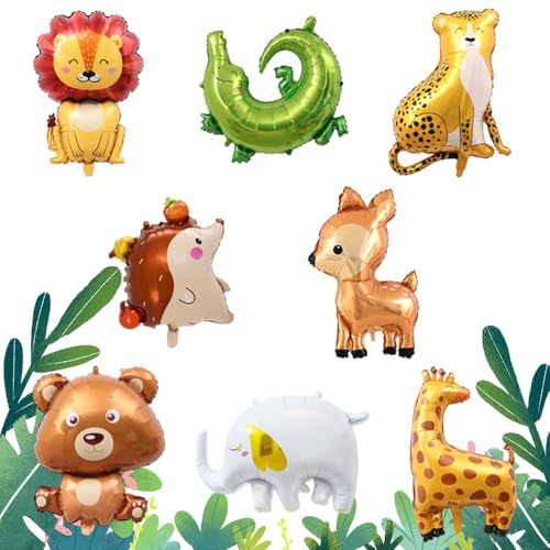 MSLSOZ 8 verschiedene Tierballons, Safari-Ballons, Dschungelballon, Aluminiumfolienballon, Party-Dekorationen mit Tiermotiven, geeignet für verschiedene Kinderparty-Dekorationen. MSLSOZ 8 verschiedene Tierballons, Safari-Ballons, Dschungelballon, Aluminiumfolienballon, Party-Dekorationen mit Tiermotiven, geeignet für verschiedene Kinderparty-Dekorationen. von MSLSOZ