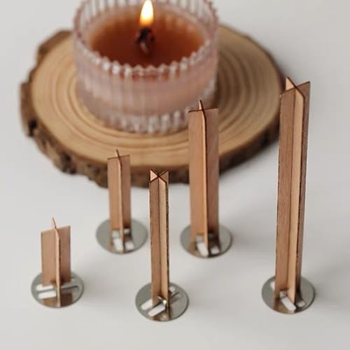 MSTZA 10 Sets 20–120 x 10 mm große Kreuz-Holzdochte zur Kerzenherstellung mit Dochthalter aus Metall, rauchfreie Sojakerzen, Crackle-Holzdocht MSTZA 10 Sets 20–120 x 10 mm große Kreuz-Holzdochte zur Kerzenherstellung mit Dochthalter aus Metall, rauchfreie Sojakerzen, Crackle-Holzdocht von MSTZA