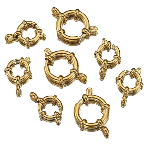 MSTZA 4pcs 10-18mm Stainless Steel Spring Clasps Round Sailor Clasp Bracelet Connector DIY Clavicle Necklace Supplies Jewelry Findings MSTZA 4pcs 10-18mm Stainless Steel Spring Clasps Round Sailor Clasp Bracelet Connector DIY Clavicle Necklace Supplies Jewelry Findings von MSTZA