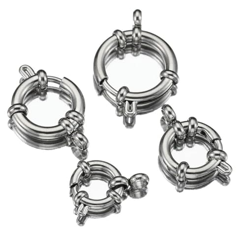 MSTZA 4pcs 10-18mm Stainless Steel Spring Clasps Round Sailor Clasp Bracelet Connector DIY Clavicle Necklace Supplies Jewelry Findings MSTZA 4pcs 10-18mm Stainless Steel Spring Clasps Round Sailor Clasp Bracelet Connector DIY Clavicle Necklace Supplies Jewelry Findings von MSTZA