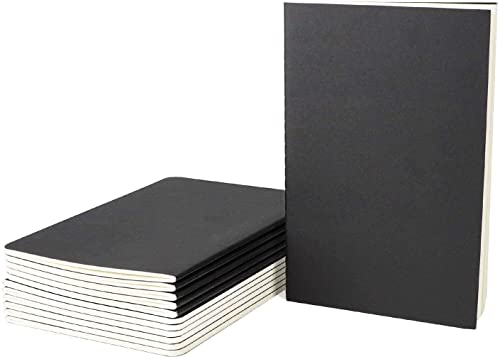 Reisetagebuch-Set mit 10 Notizbüchern für Reisende – Kraftpapier schwarz – A5 Größe – 210 mm x 140 mm – 80 linierte Seiten / 40 Blatt von MSYU
